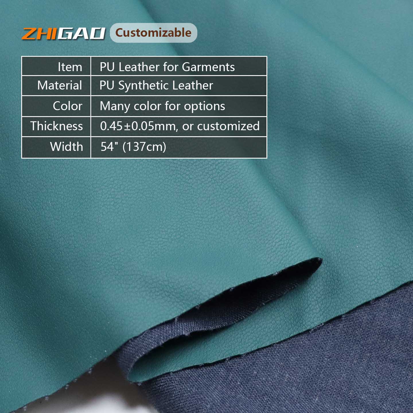 PU Leather Fabric for Apparel