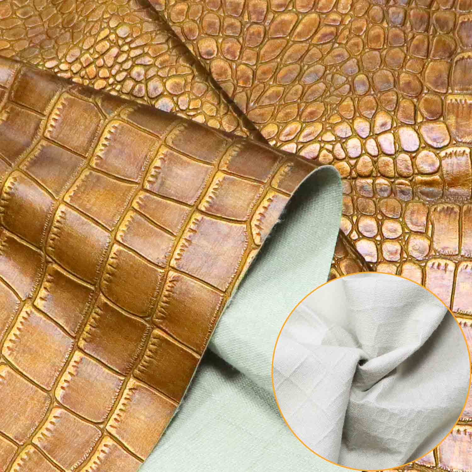 Custom Snake Skin Embossed PU Leather