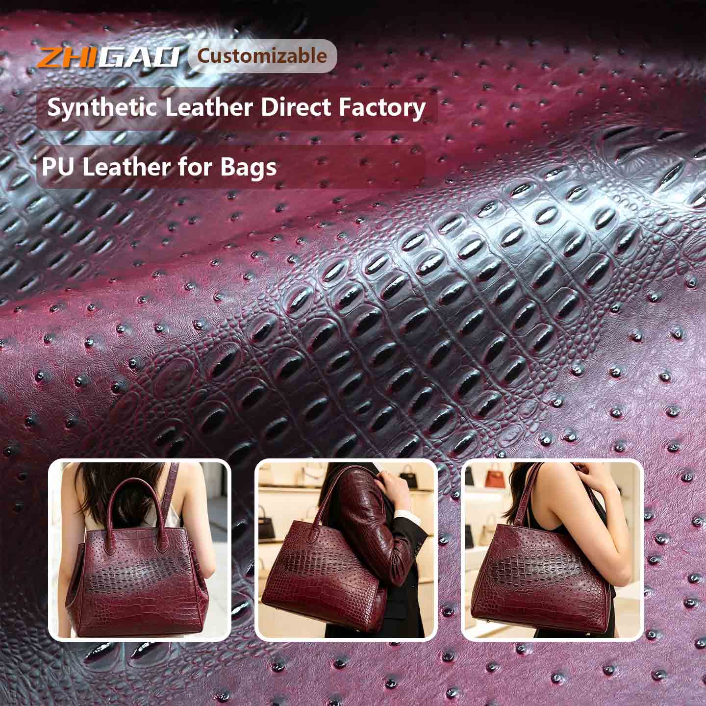 Premium Faux Ostrich Leather Material